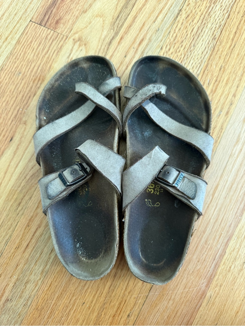 Birkenstock Taupe Suede Crossover Sandals
